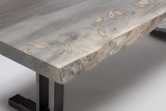 oxidized maple slab table