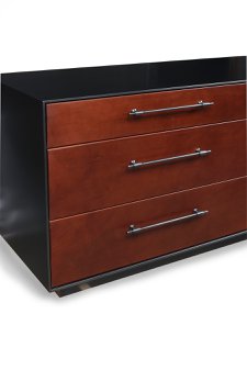 leather front/steel dresser