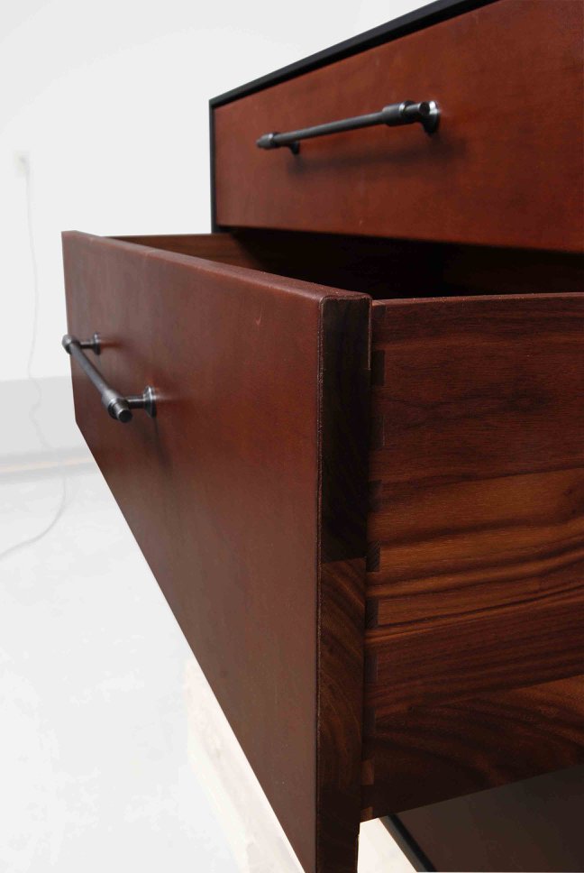 leather front/steel dresser